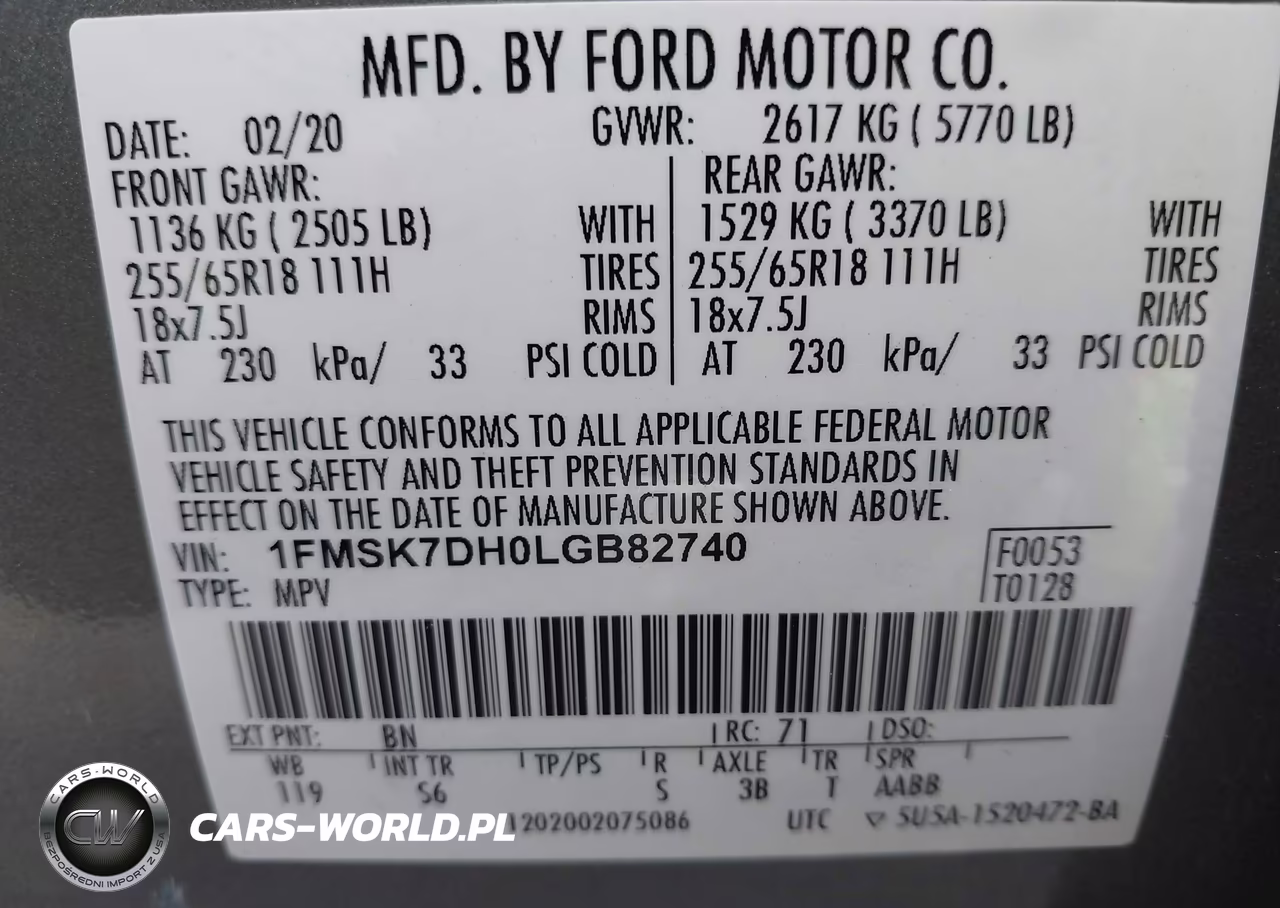 2020 Ford Explorer Xlt VIN:1FMSK7DH0LGB82740 - 9