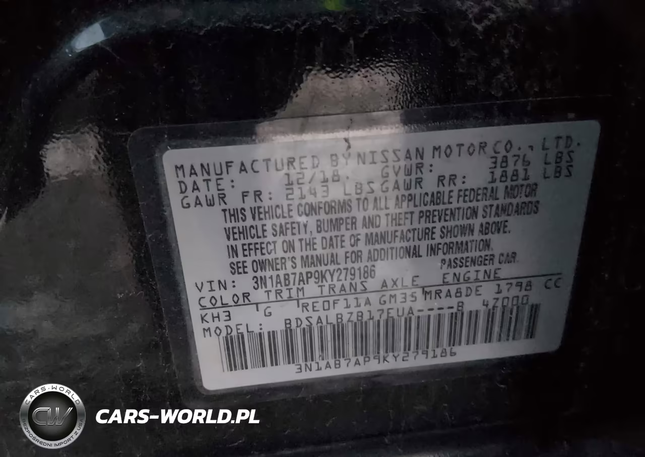 2019 Nissan Sentra S VIN:3N1AB7AP9KY279186 - 9