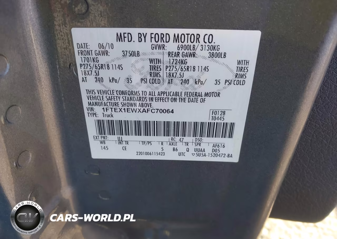 2010 Ford F-150 Stx-Xl VIN:1FTEX1EWXAFC70064 - 9