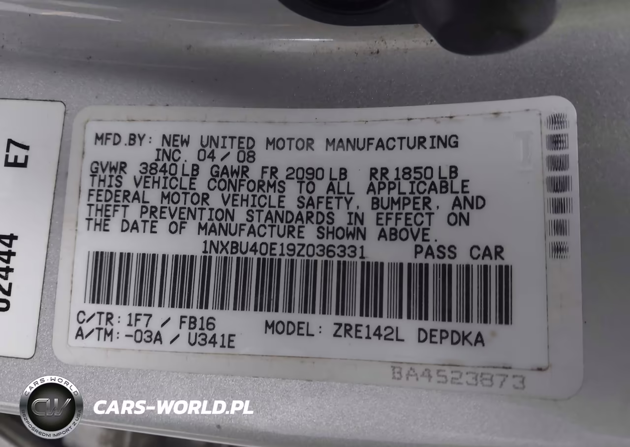 2009 Toyota Corolla Le VIN:1NXBU40E19Z036331 - 9