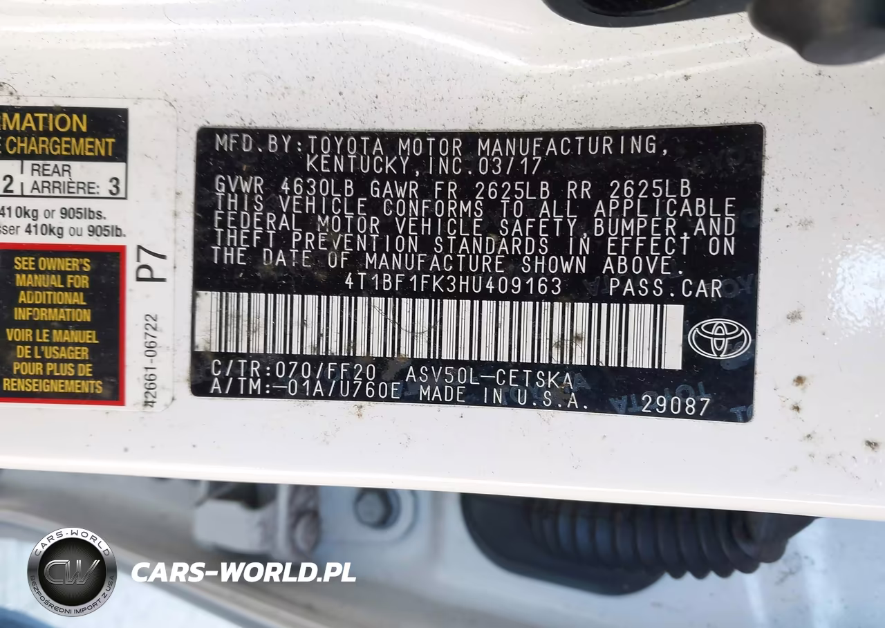 2017 Toyota Camry Se VIN:4T1BF1FK3HU409163 - 9