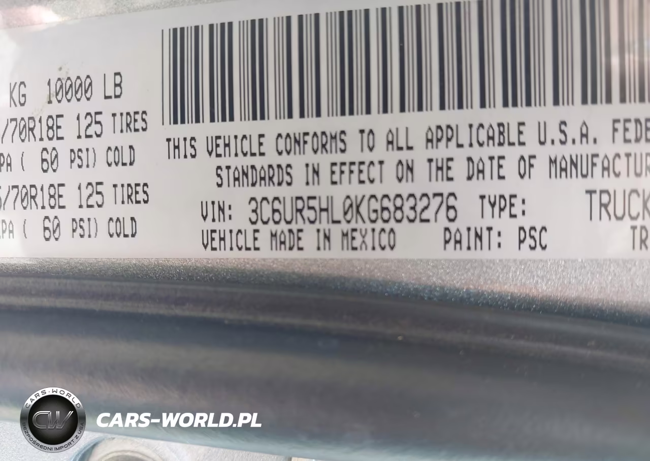 2019 Ram 2500 VIN:3C6UR5HL0KG683276 - 9