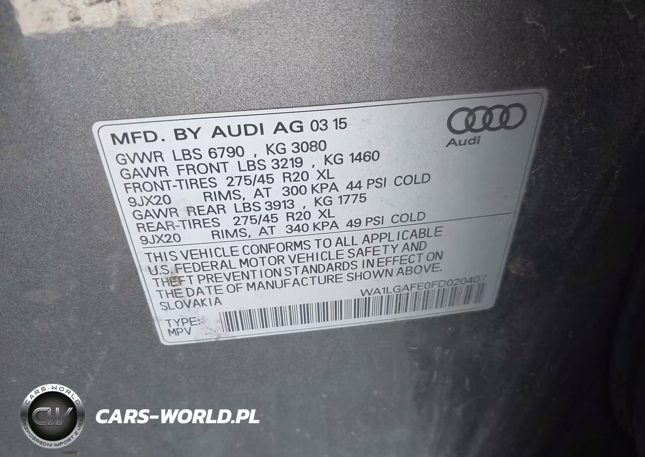 2015 Audi Q7 3.0T Premium VIN:WA1LGAFE0FD020407 - 9