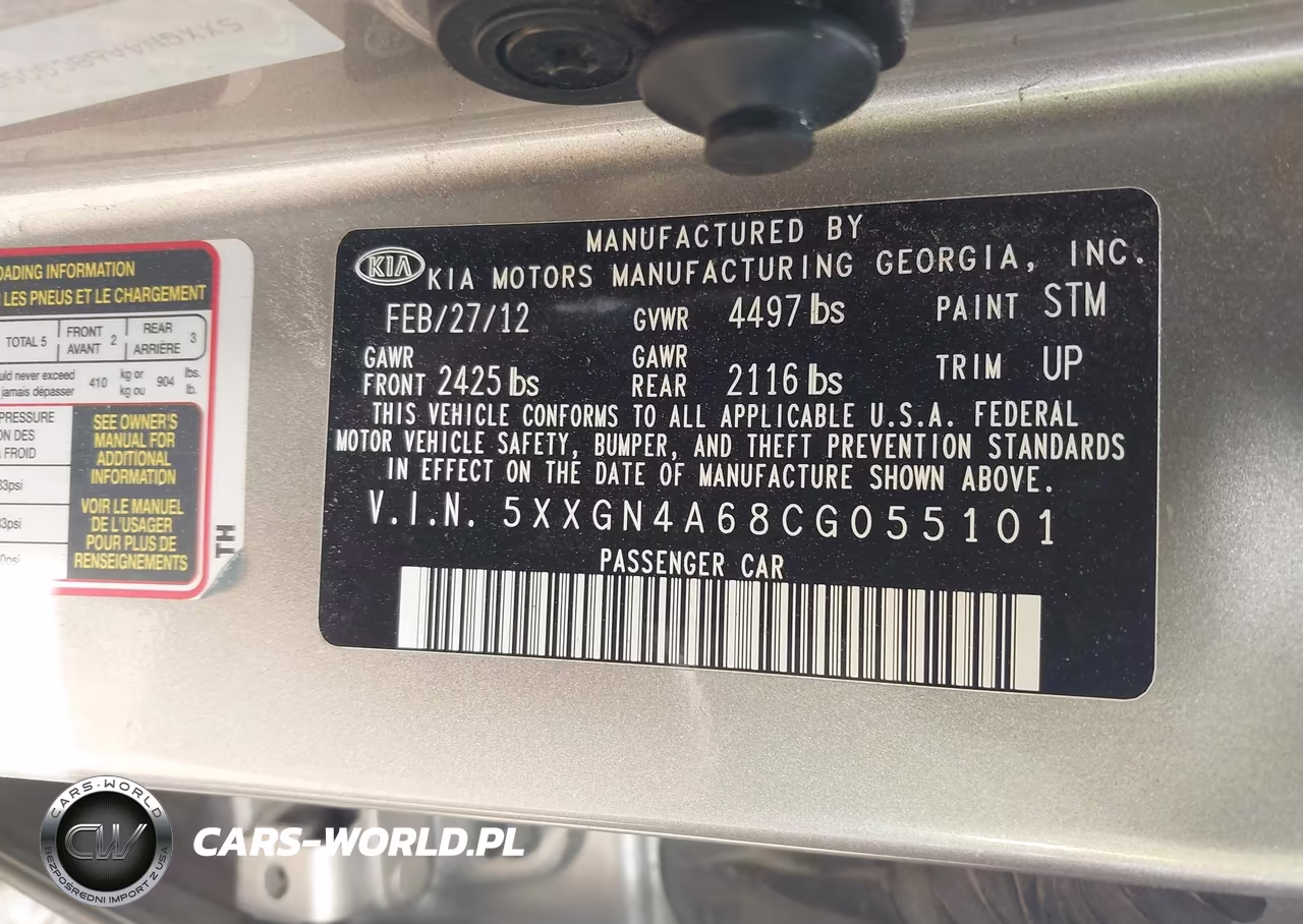 2012 Kia Optima Ex Turbo VIN:5XXGN4A68CG055101 - 9