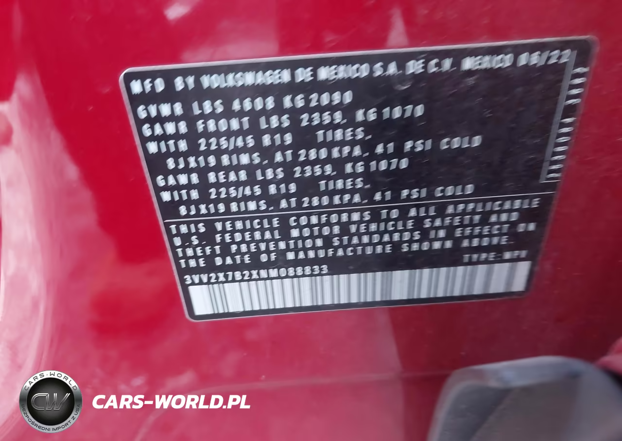 2022 Volkswagen Taos 1.5T Sel VIN:3VV2X7B2XNM088833 - 9