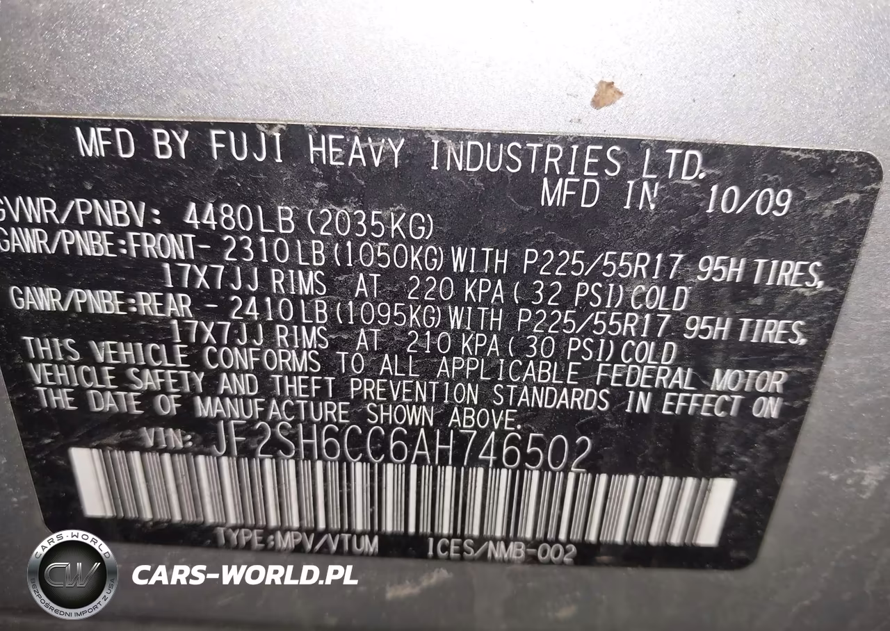 2010 Subaru Forester 2.5X Premium VIN:JF2SH6CC6AH746502 - 9