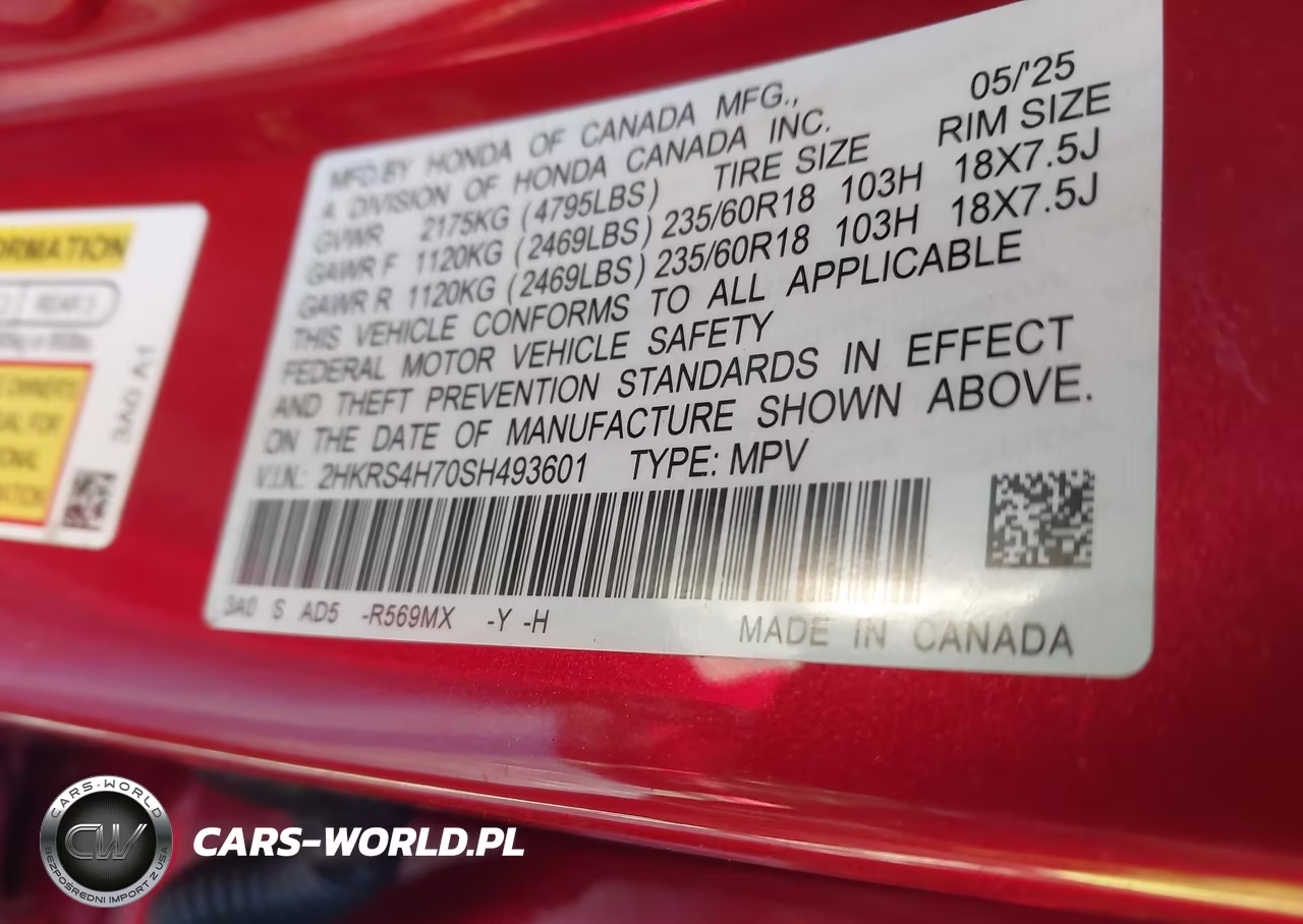 2025 Honda Cr-V Ex-L Awd VIN:2HKRS4H70SH493601 - 9