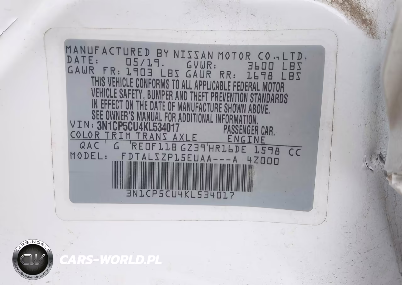 2019 Nissan Kicks Sv VIN:3N1CP5CU4KL534017 - 9