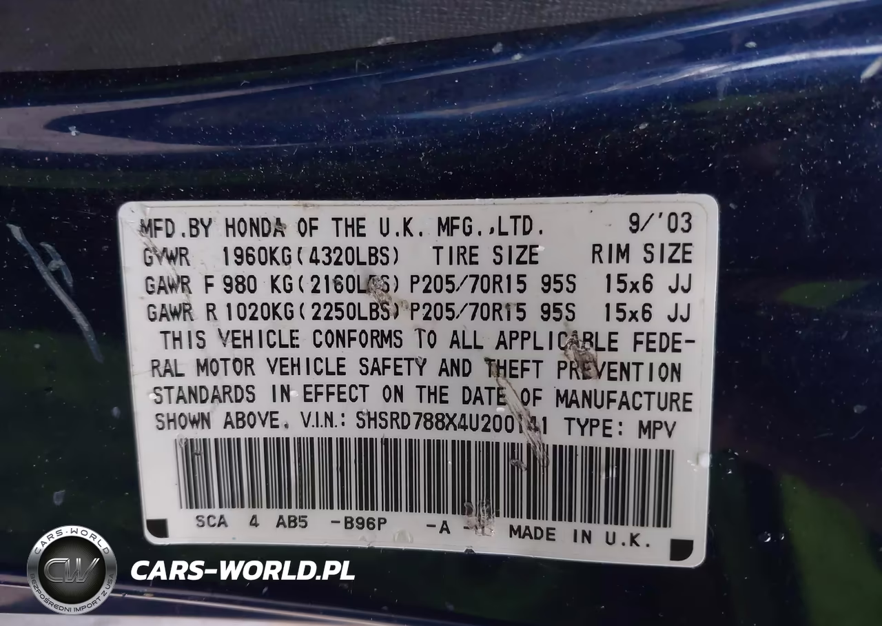 2004 Honda Cr-V Ex VIN:SHSRD788X4U200141 - 9