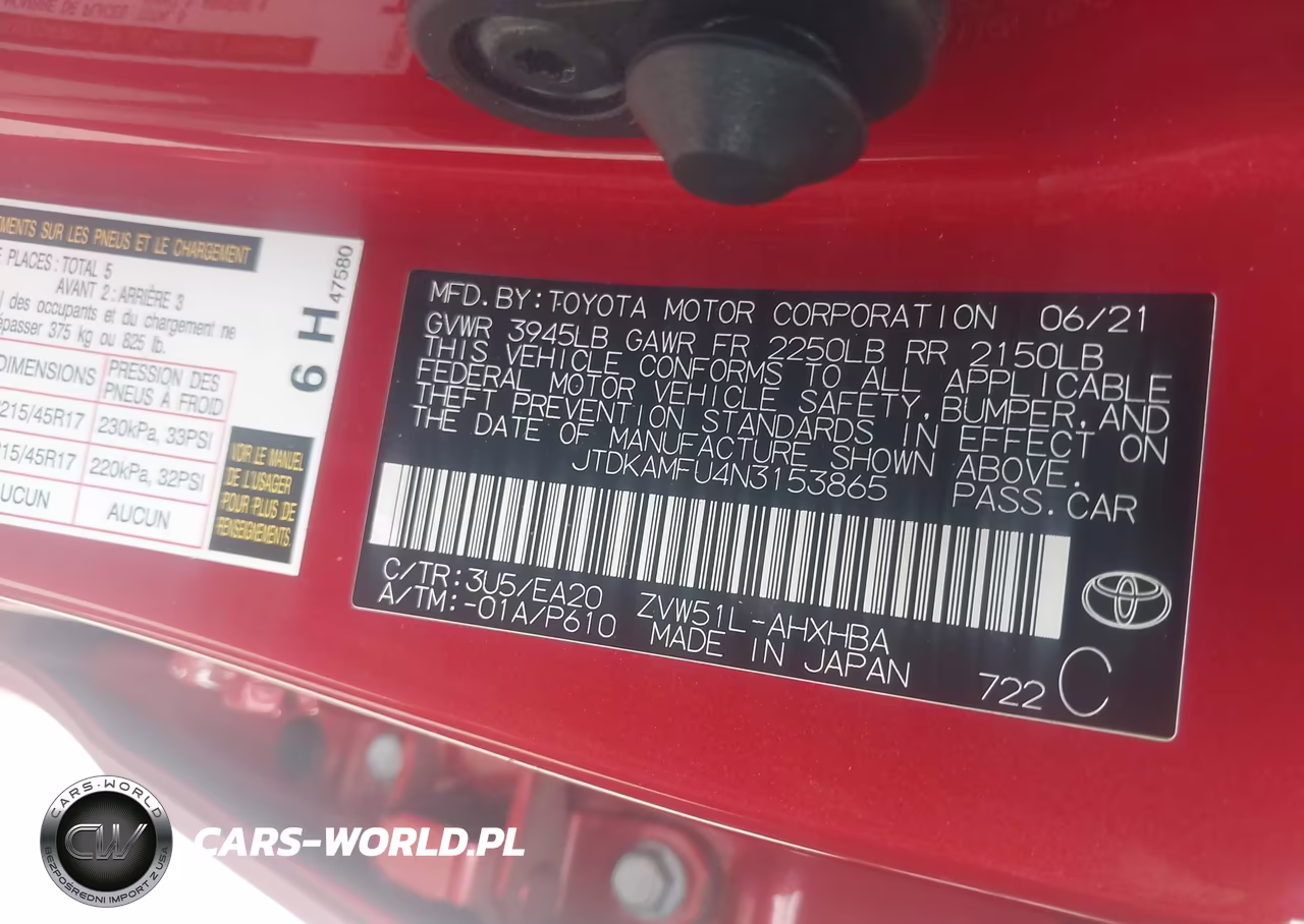 2022 Toyota Prius Xle VIN:JTDKAMFU4N3153865 - 9