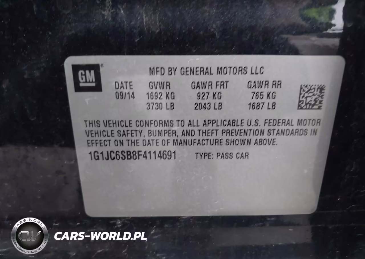 2015 Chevrolet Sonic Lt Auto VIN:1G1JC6SB8F4114691 - 9