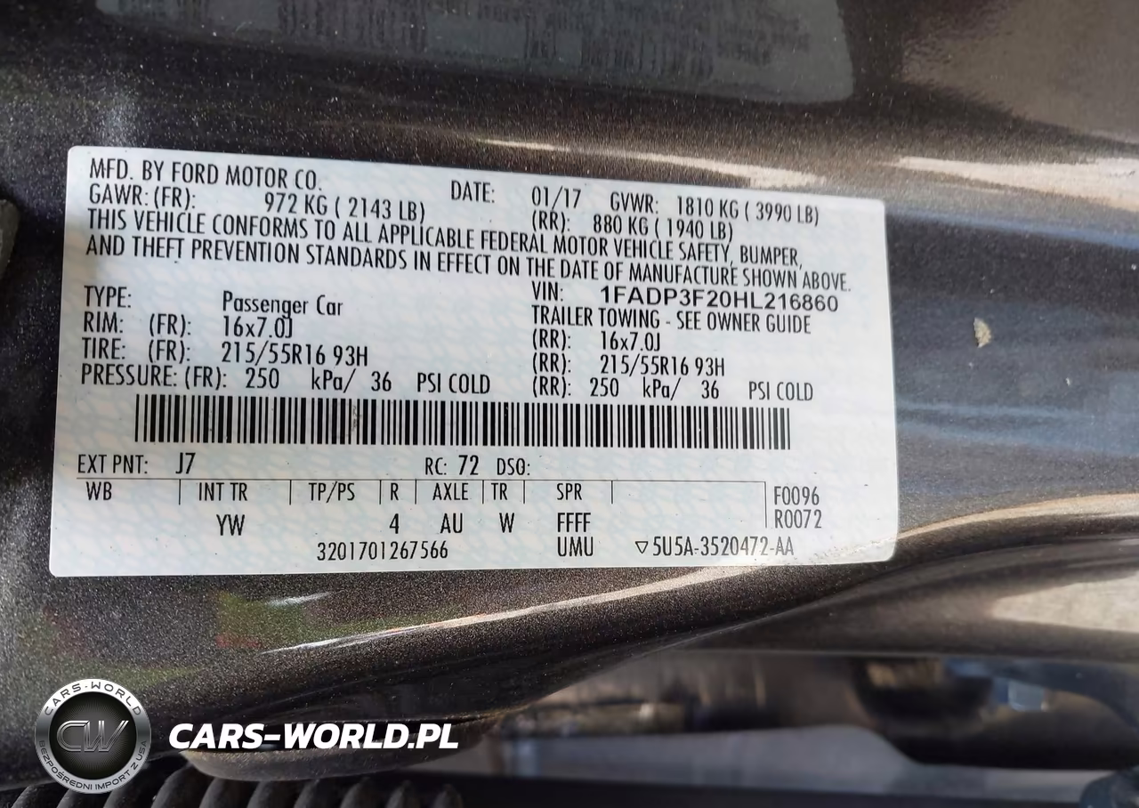 2017 Ford Focus Se VIN:1FADP3F20HL216860 - 9
