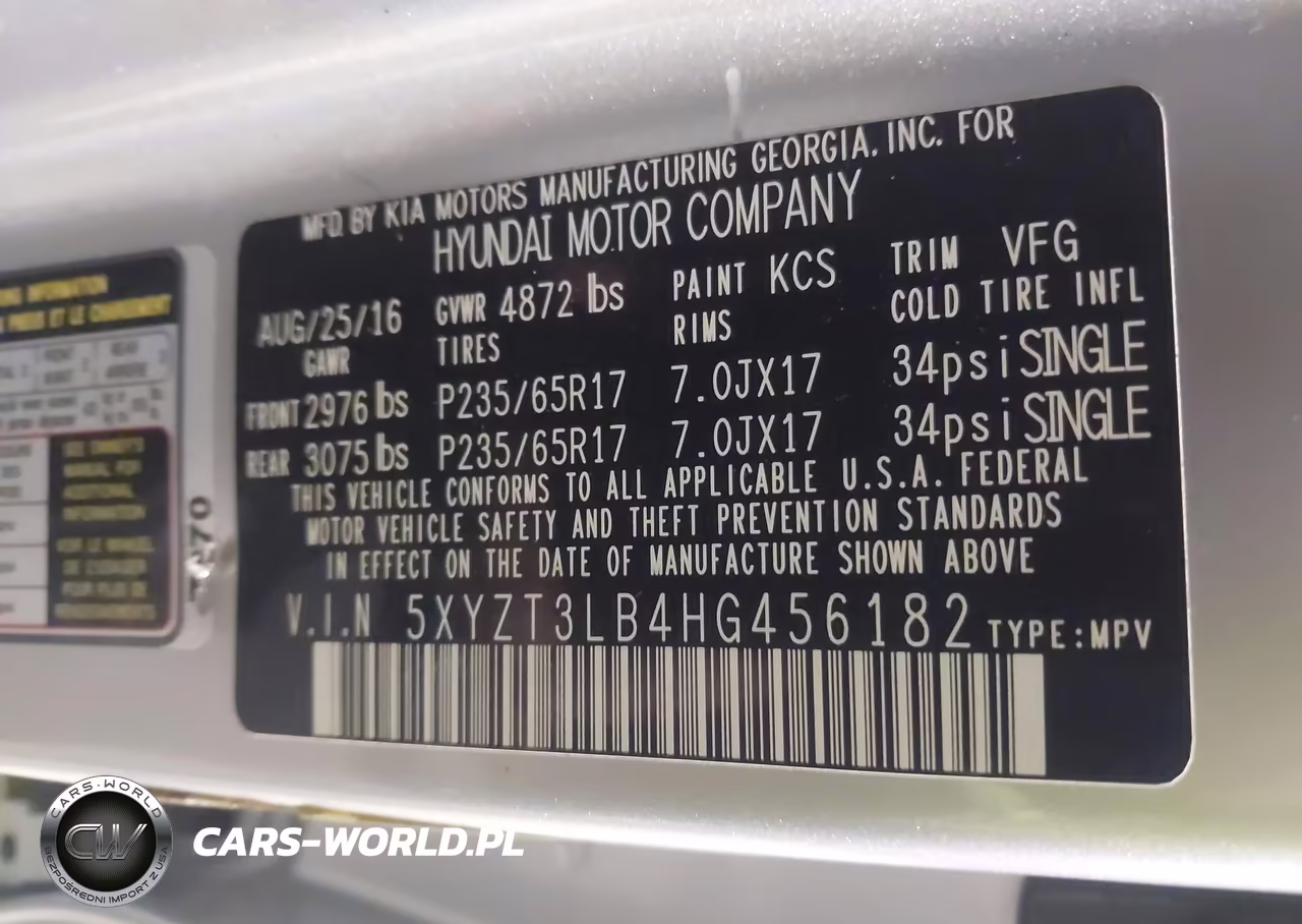 2017 Hyundai Santa Fe Sport 2.4L VIN:5XYZT3LB4HG456182 - 17