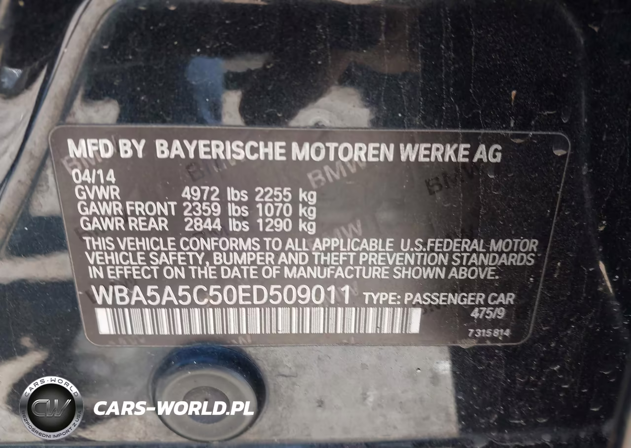 2014 BMW 528I VIN:WBA5A5C50ED509011 - 9
