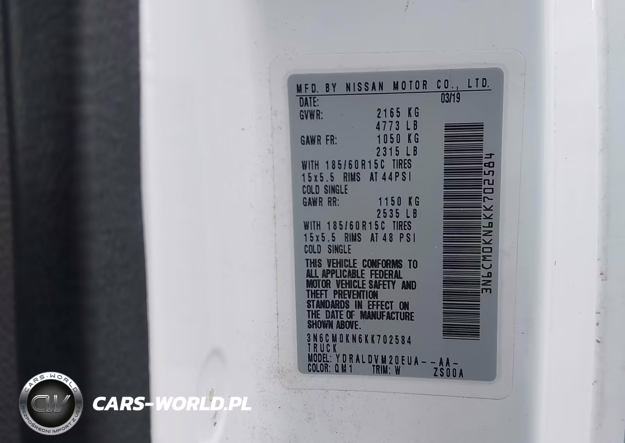 2019 Nissan Nv200 S VIN:3N6CM0KN6KK702584 - 9