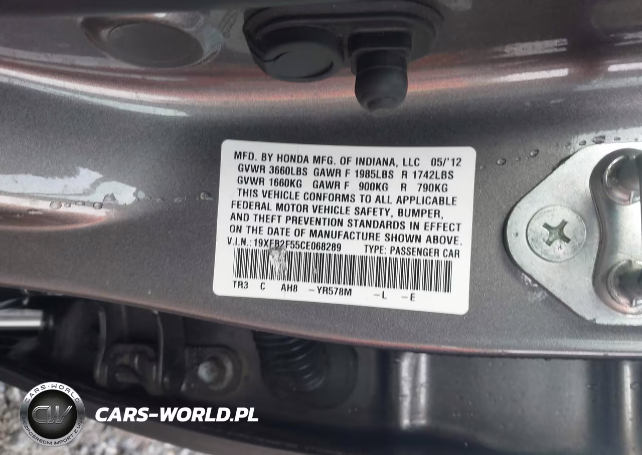 2012 Honda Civic Lx VIN:19XFB2F55CE068289 - 9
