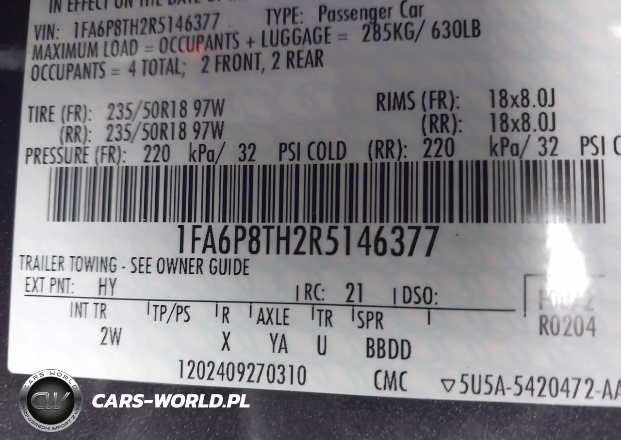 2024 Ford Mustang Ecoboost Fastback VIN:1FA6P8TH2R5146377 - 9