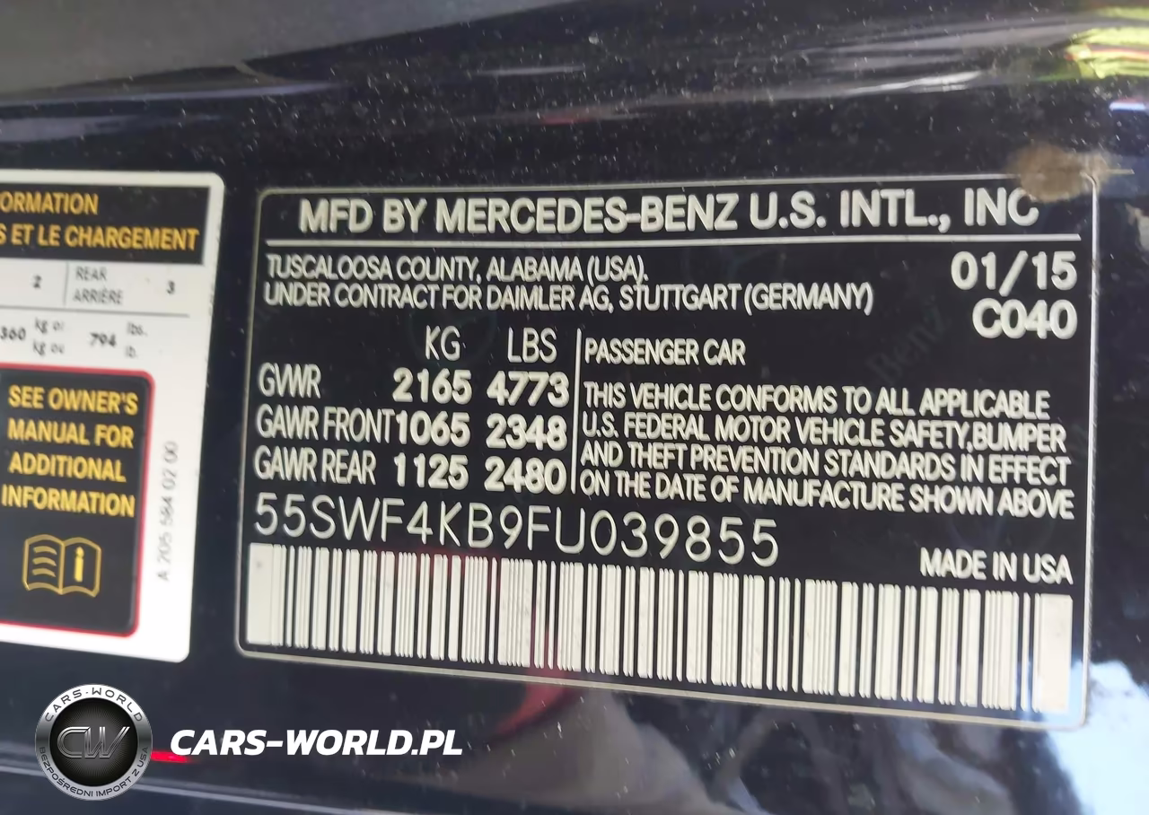 2015 Mercedes-Benz C 300 4Matic VIN:55SWF4KB9FU039855 - 9