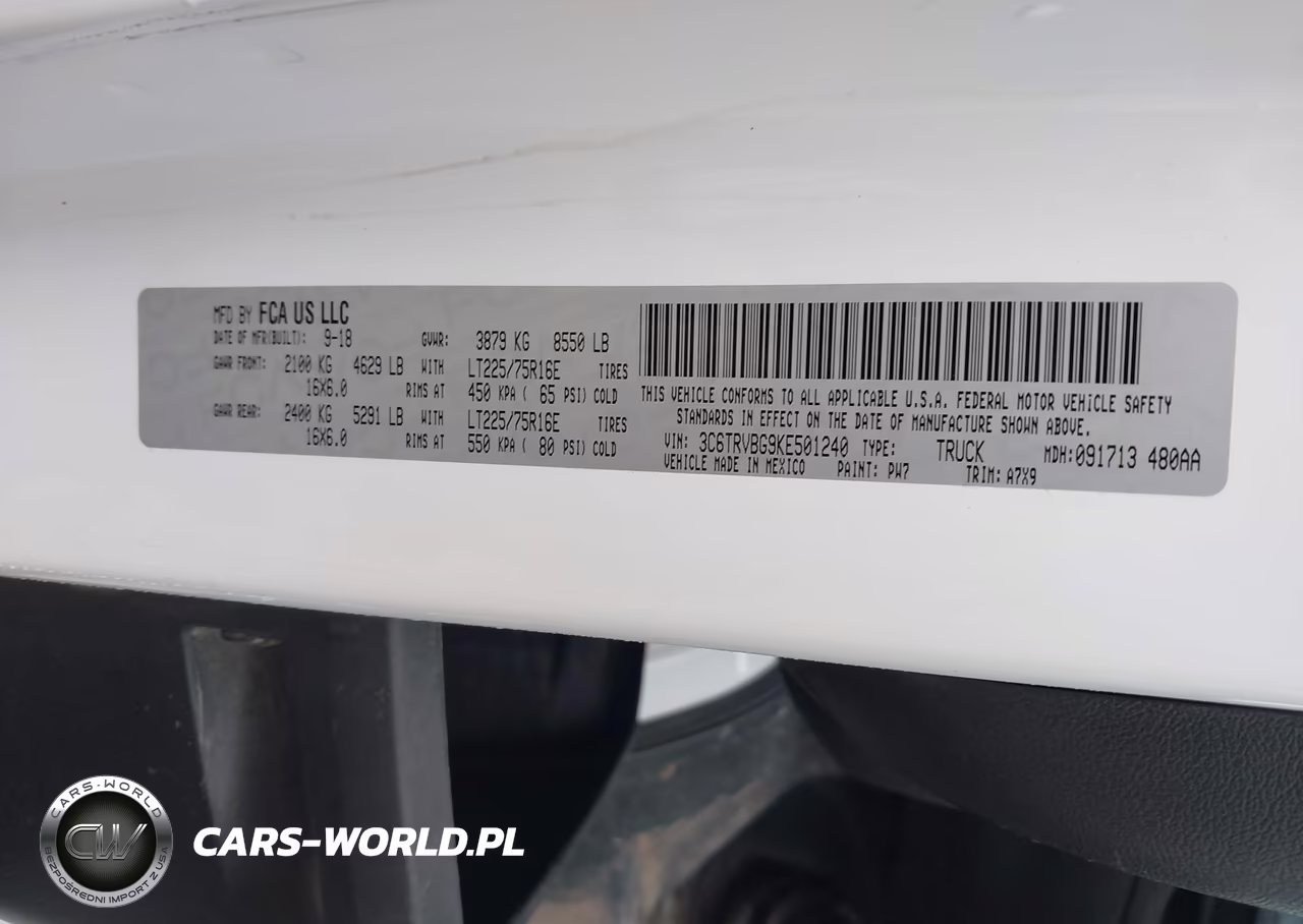 2019 Ram Promaster 1500 High Roof 136 Wb VIN:3C6TRVBG9KE501240 - 9