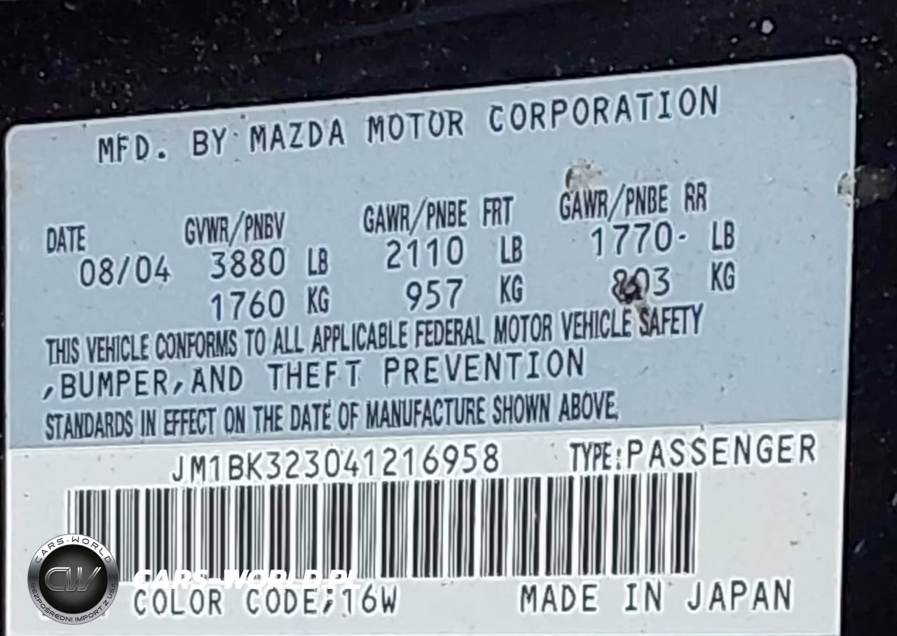 2004 Mazda Mazda3 S VIN:JM1BK323041216958 - 9