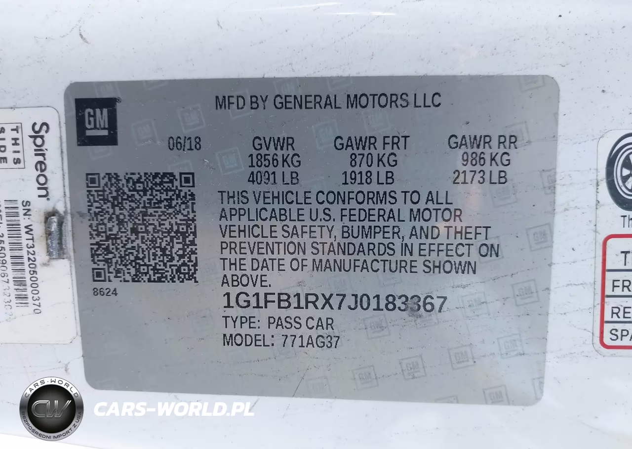 2018 Chevrolet Camaro 1Lt VIN:1G1FB1RX7J0183367 - 9
