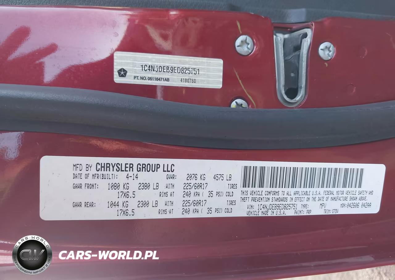 2014 Jeep Compass Latitude VIN:1C4NJDEB9ED825751 - 9