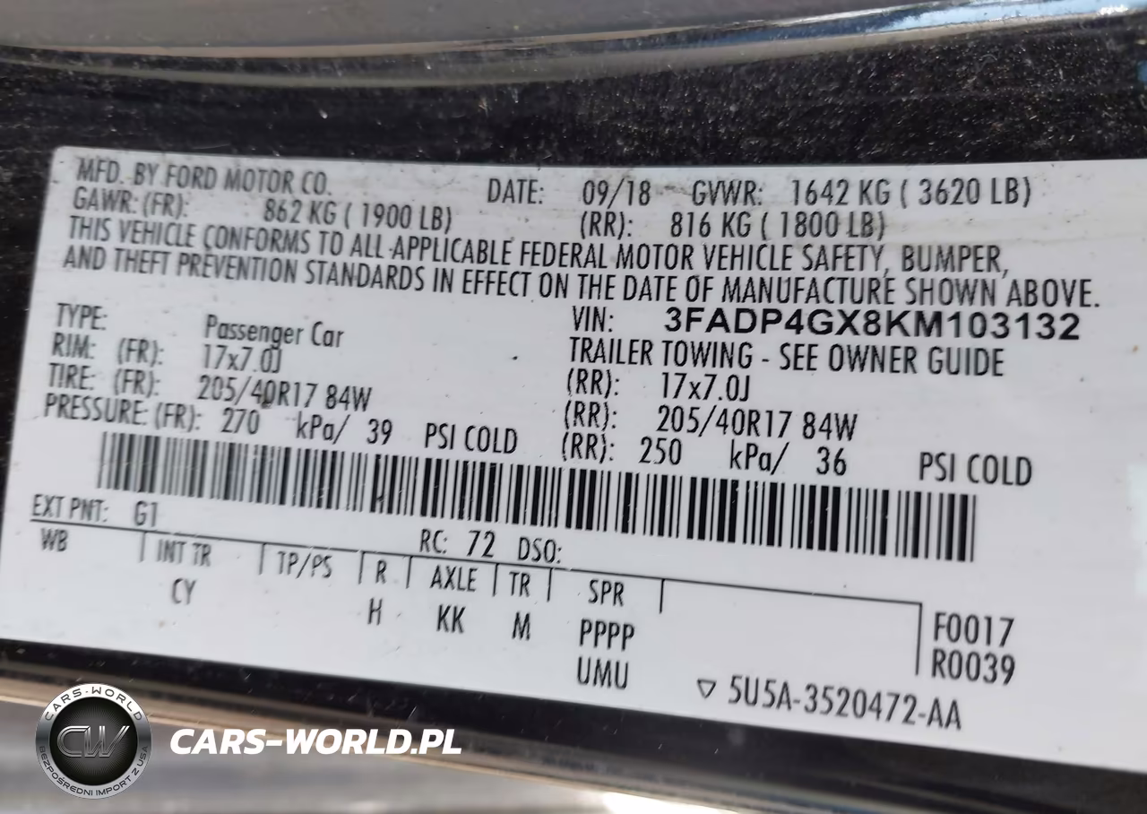 2019 Ford Fiesta St VIN:3FADP4GX8KM103132 - 9
