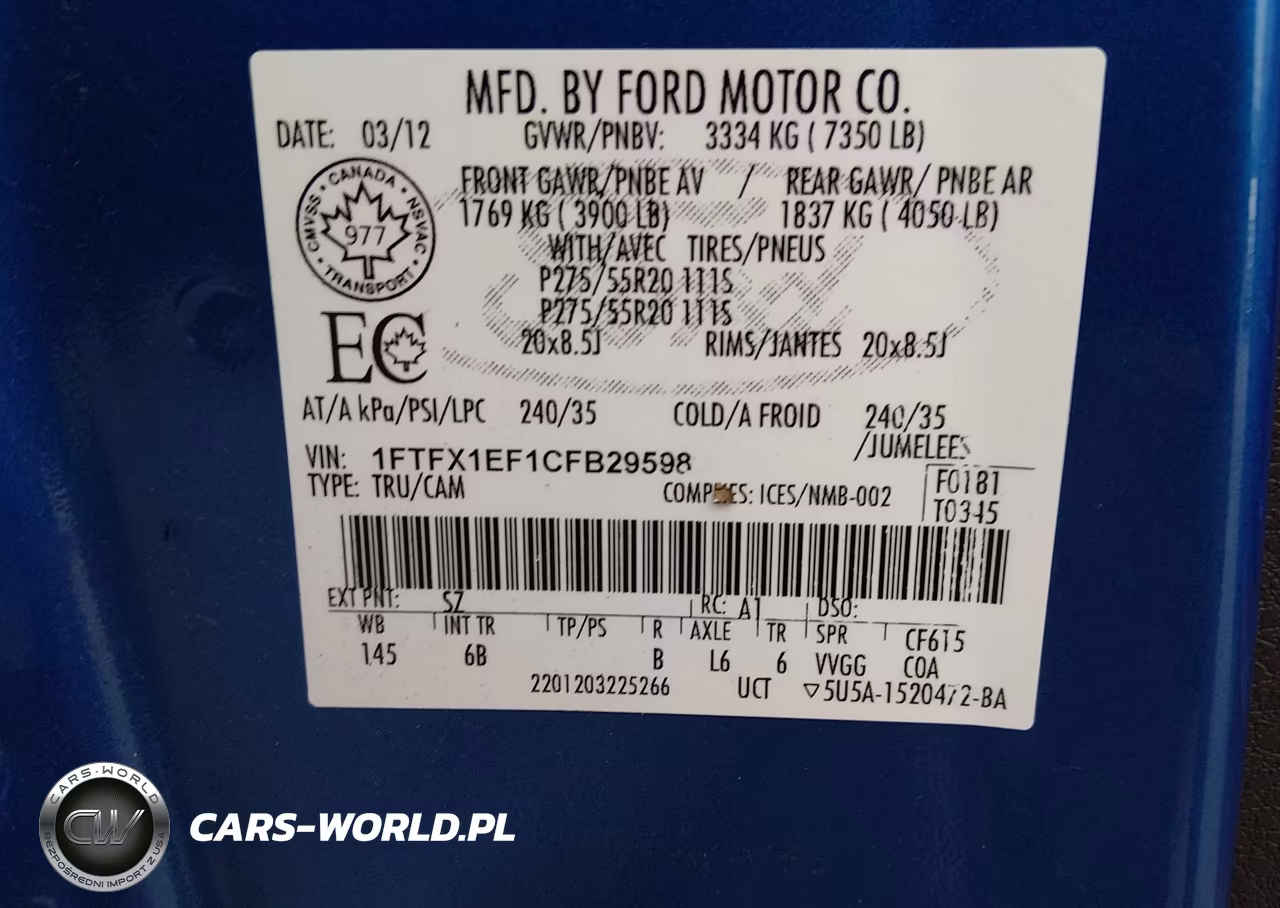 2012 Ford F-150 Fx4 VIN:1FTFX1EF1CFB29598 - 9