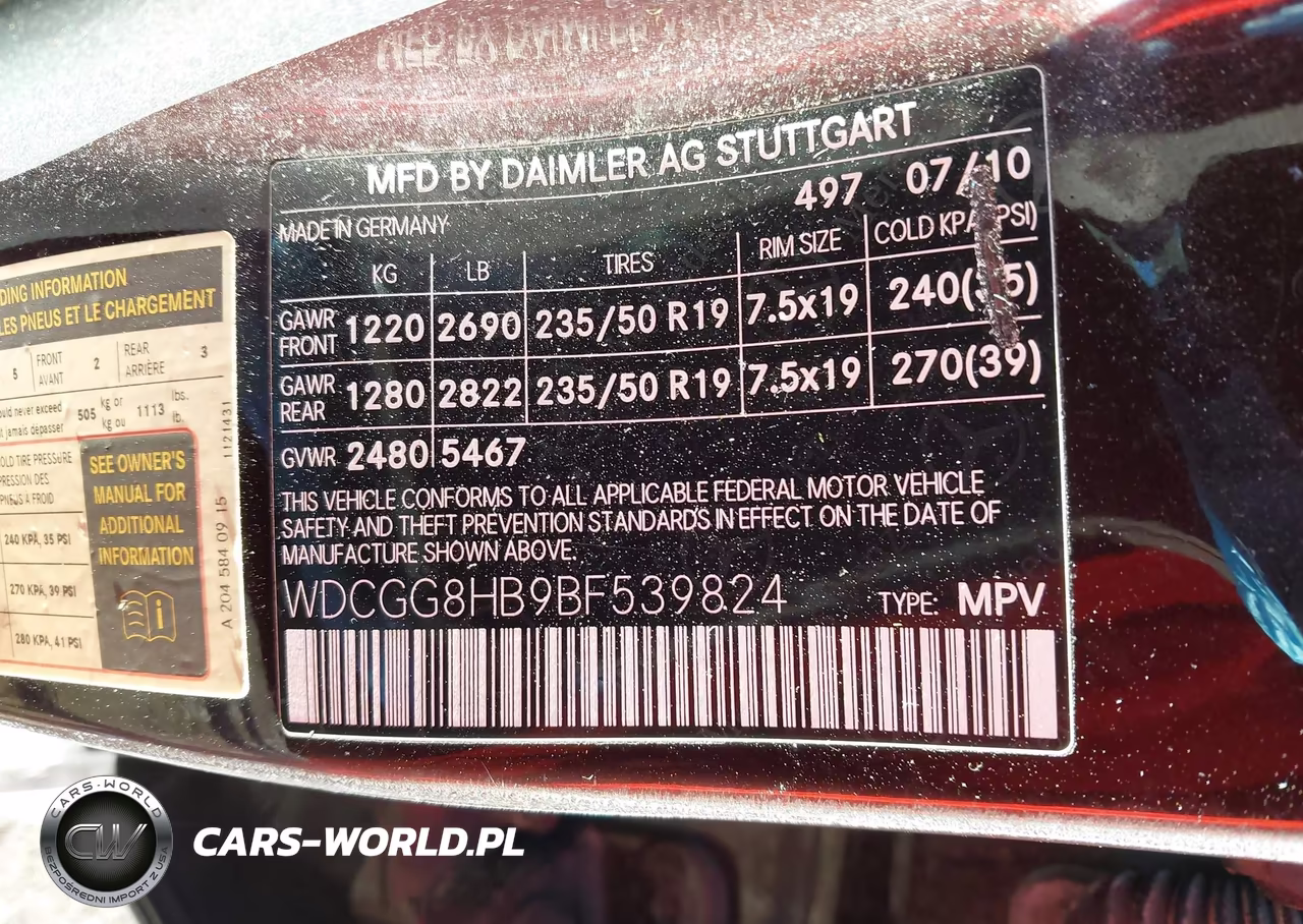 2011 Mercedes-Benz Glk 350 4Matic VIN:WDCGG8HB9BF539824 - 9