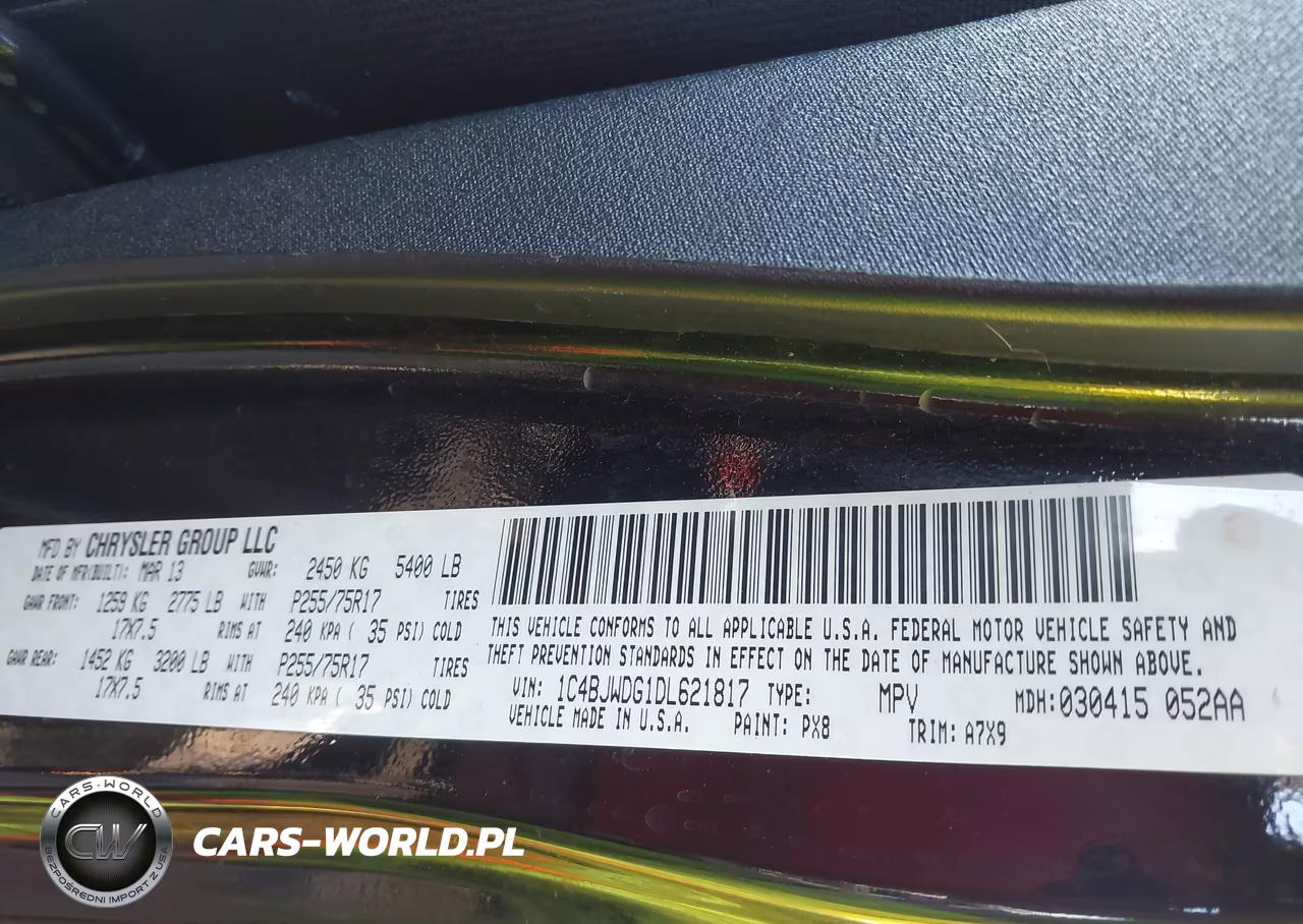 2013 Jeep Wrangler Unlimited Sport VIN:1C4BJWDG1DL621817 - 9