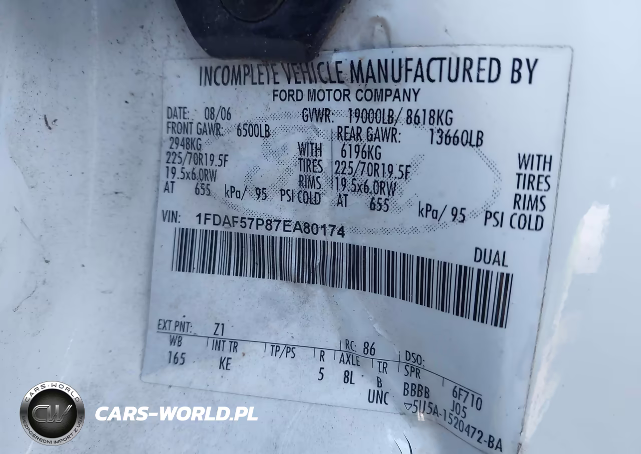 2007 Ford F-550 Chassis Xl-Xlt VIN:1FDAF57P87EA80174 - 8