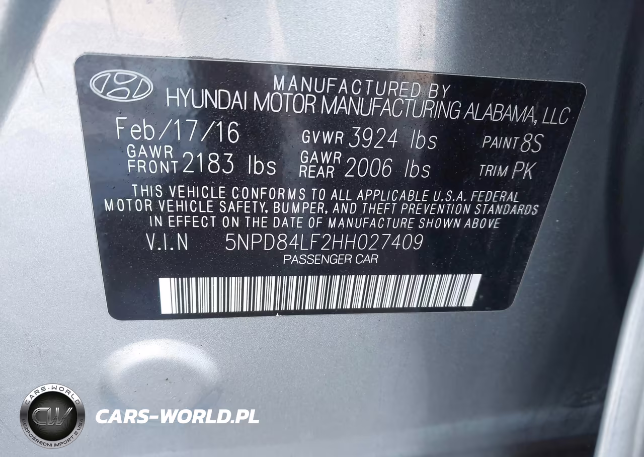 2017 Hyundai Elantra Se VIN:5NPD84LF2HH027409 - 9