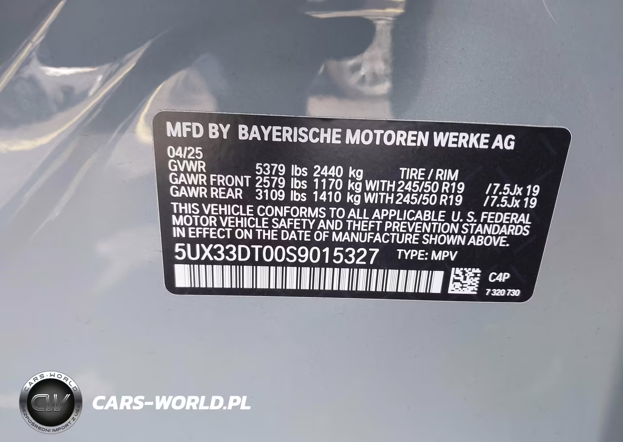 2025 BMW X4 xDrive30I VIN:5UX33DT00S9015327 - 9