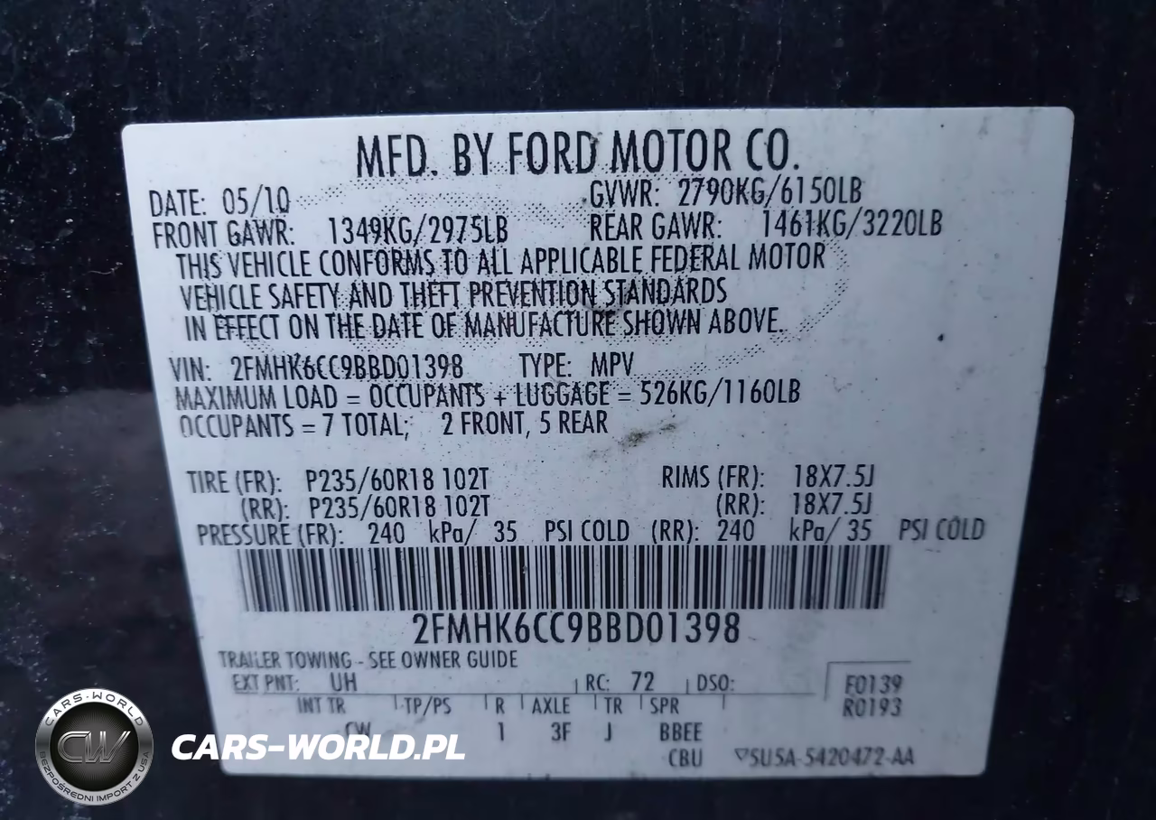 2011 Ford Flex Sel VIN:2FMHK6CC9BBD01398 - 9