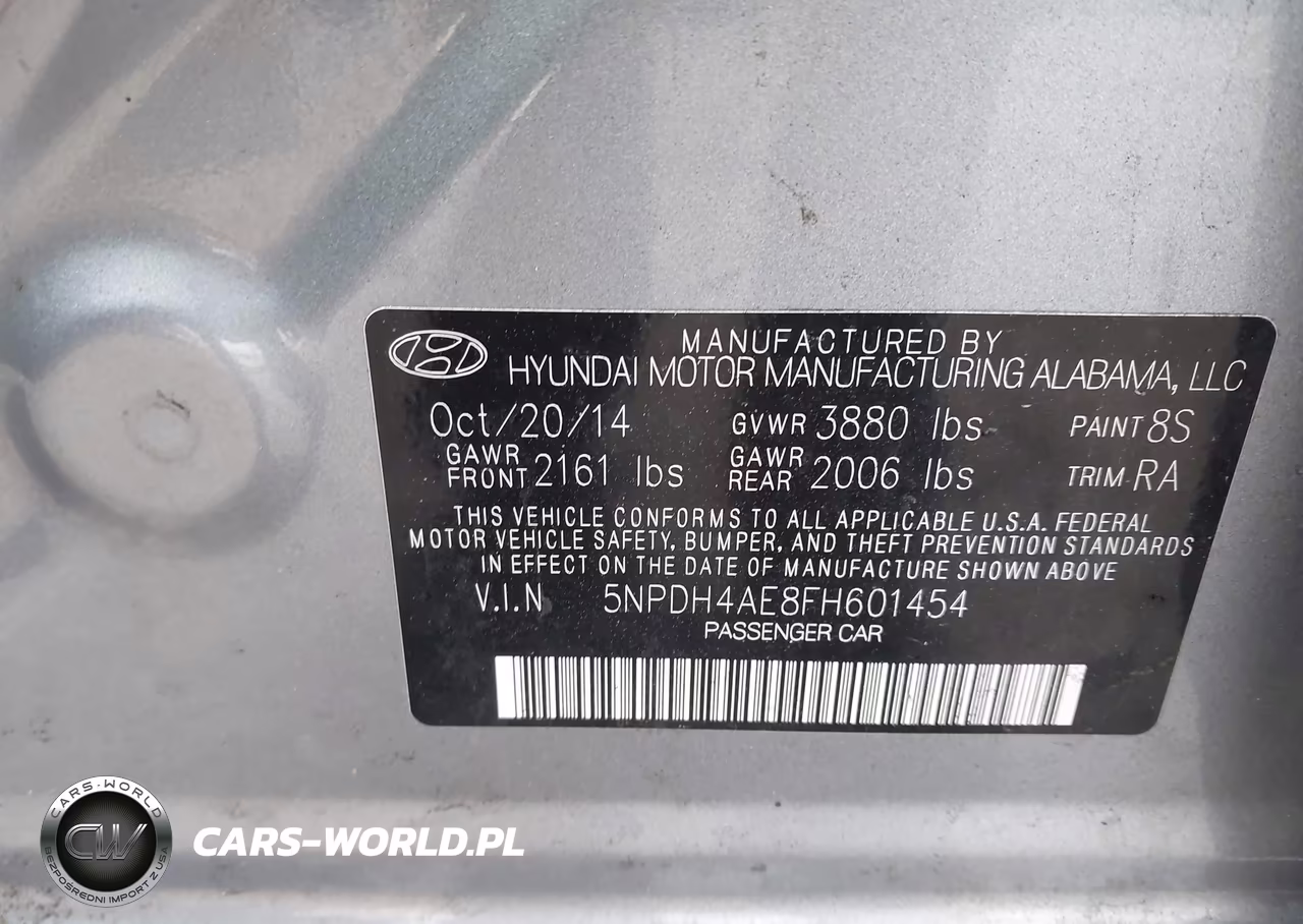 2015 Hyundai Elantra Se VIN:5NPDH4AE8FH601454 - 9