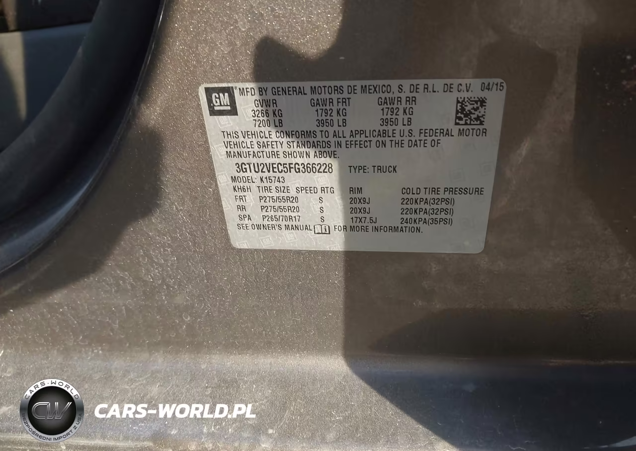 2015 GMC Sierra 1500 Slt VIN:3GTU2VEC5FG366228 - 9