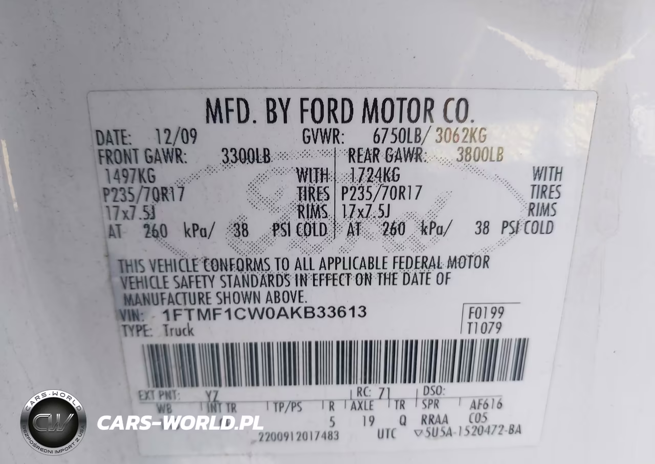 2010 Ford F-150 Stx-Xl-Xlt VIN:1FTMF1CW0AKB33613 - 9