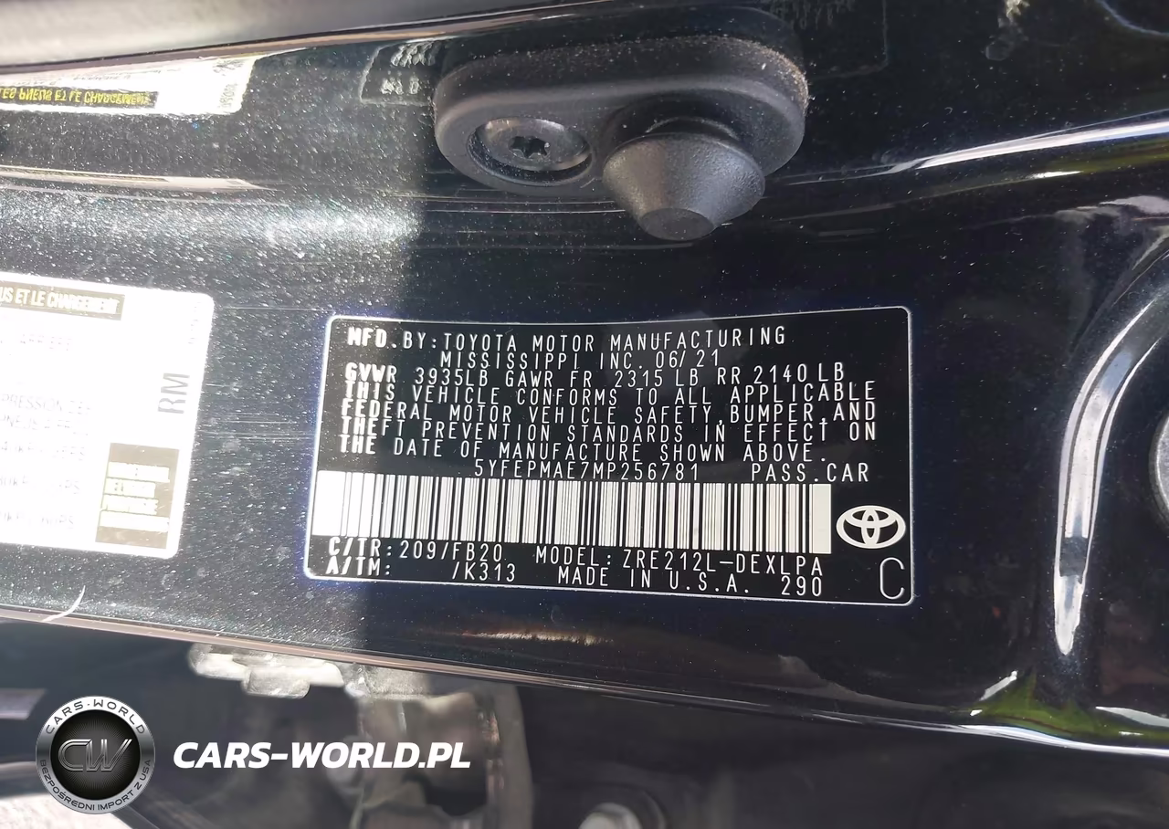 2021 Toyota Corolla Le VIN:5YFEPMAE7MP256781 - 9