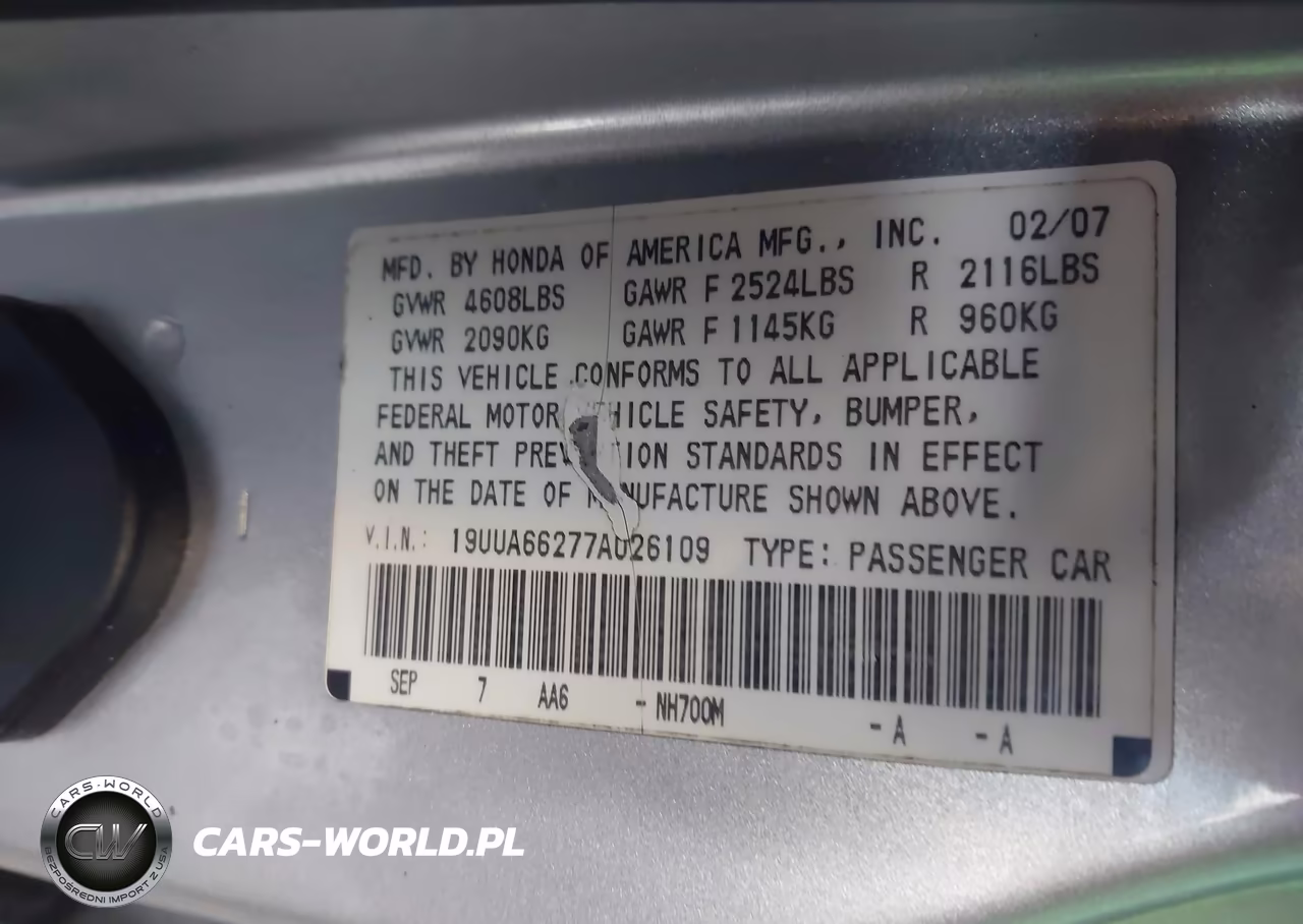 2007 Acura Tl 3.2 VIN:19UUA66277A026109 - 9