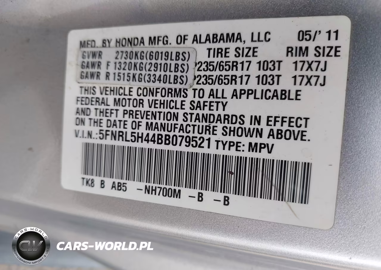 2011 Honda Odyssey Ex VIN:5FNRL5H44BB079521 - 9