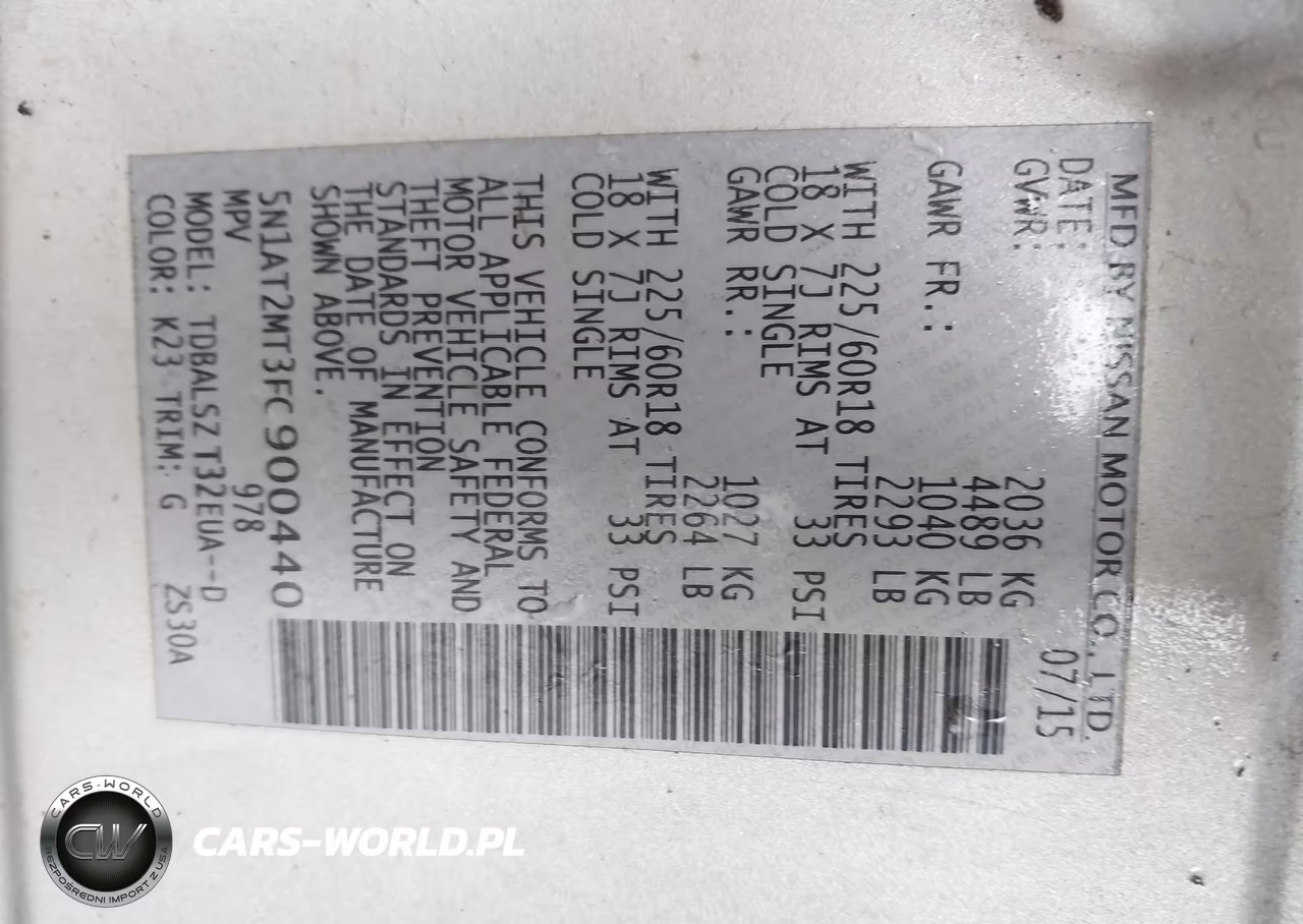 2015 Nissan Rogue Sl VIN:5N1AT2MT3FC900440 - 9