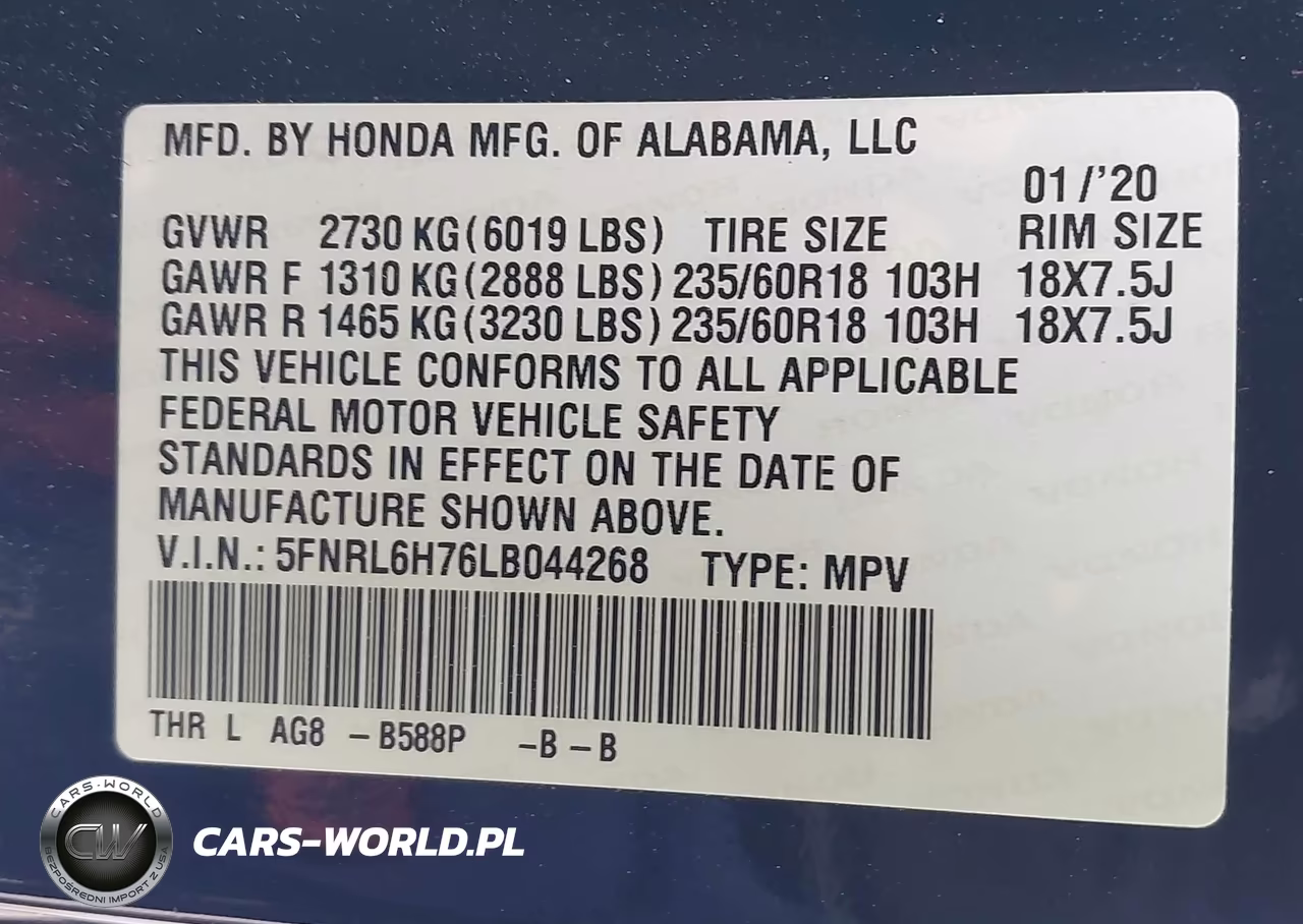2020 Honda Odyssey Ex-L-Ex-L W-Navi Res VIN:5FNRL6H76LB044268 - 9