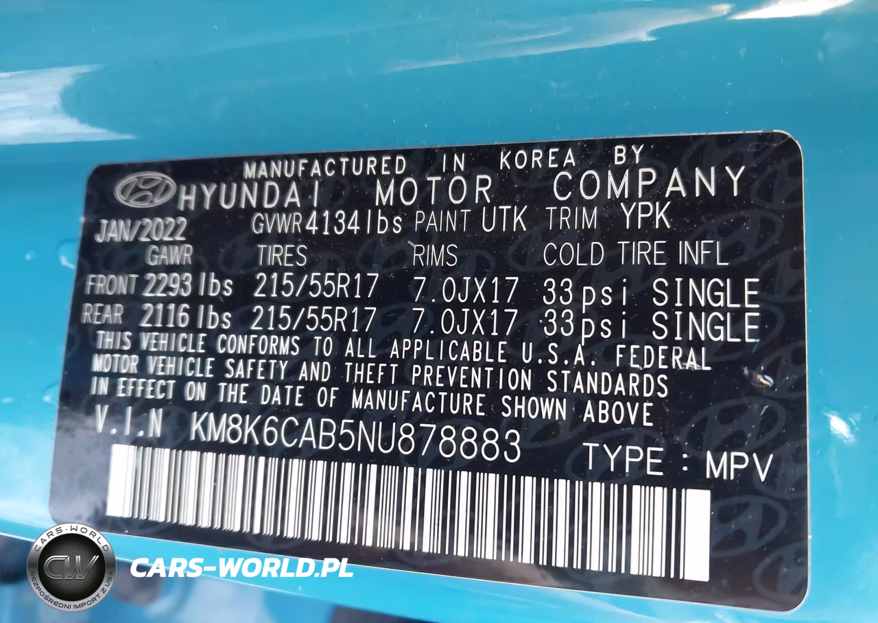 2022 Hyundai Kona Sel VIN:KM8K6CAB5NU878883 - 9