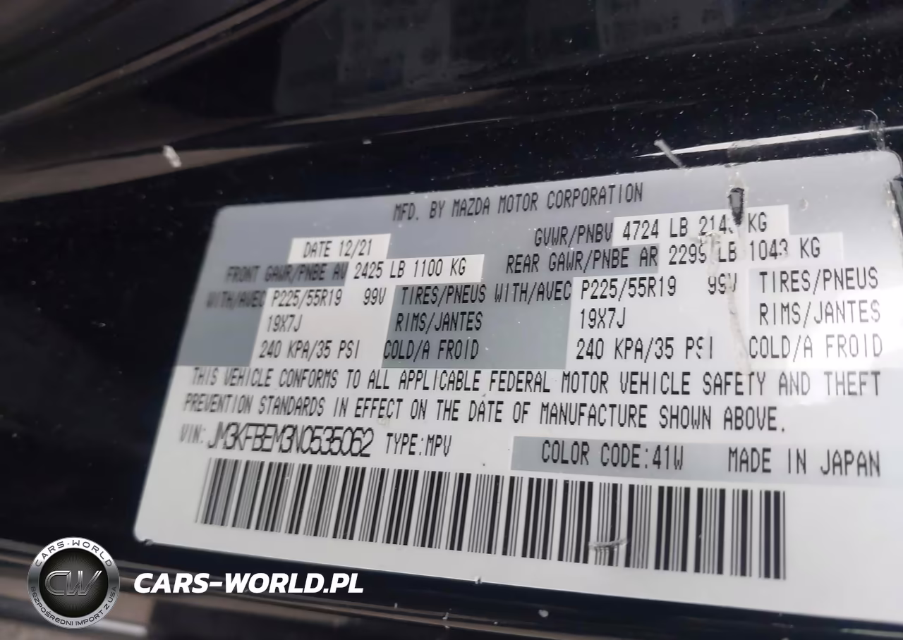 2022 Mazda Cx-5 2.5 S Premium Plus VIN:JM3KFBEM3N0535062 - 9