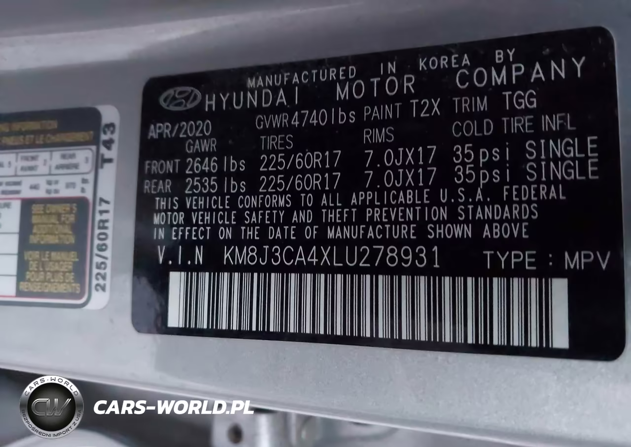 2020 Hyundai Tucson Value VIN:KM8J3CA4XLU278931 - 9