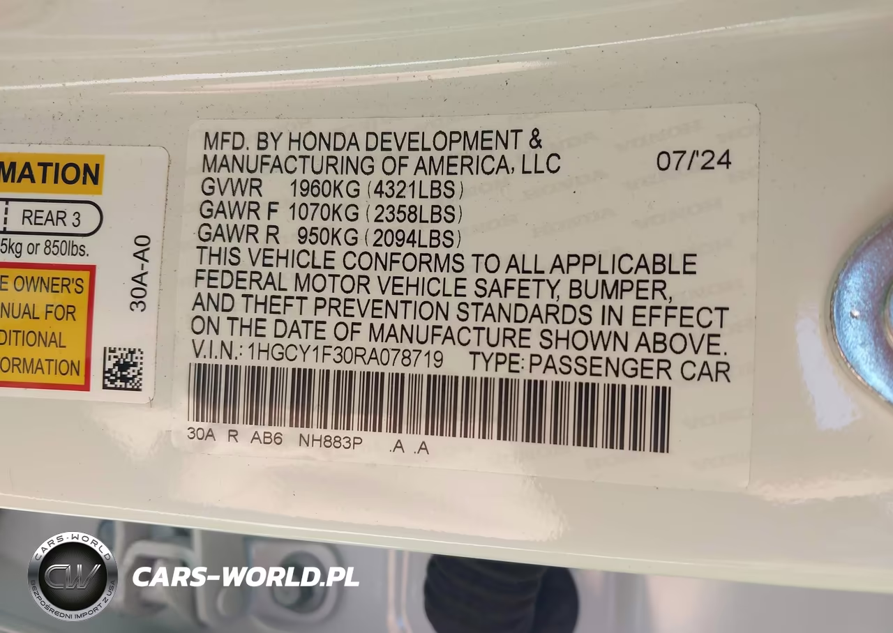 2024 Honda Accord Ex VIN:1HGCY1F30RA078719 - 9
