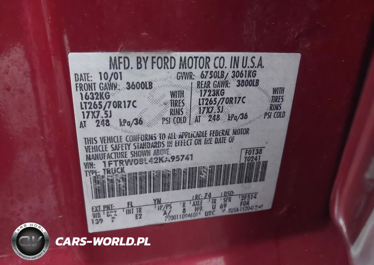 2002 Ford F-150 Lariat-Xlt VIN:1FTRW08L42KA95741 - 9