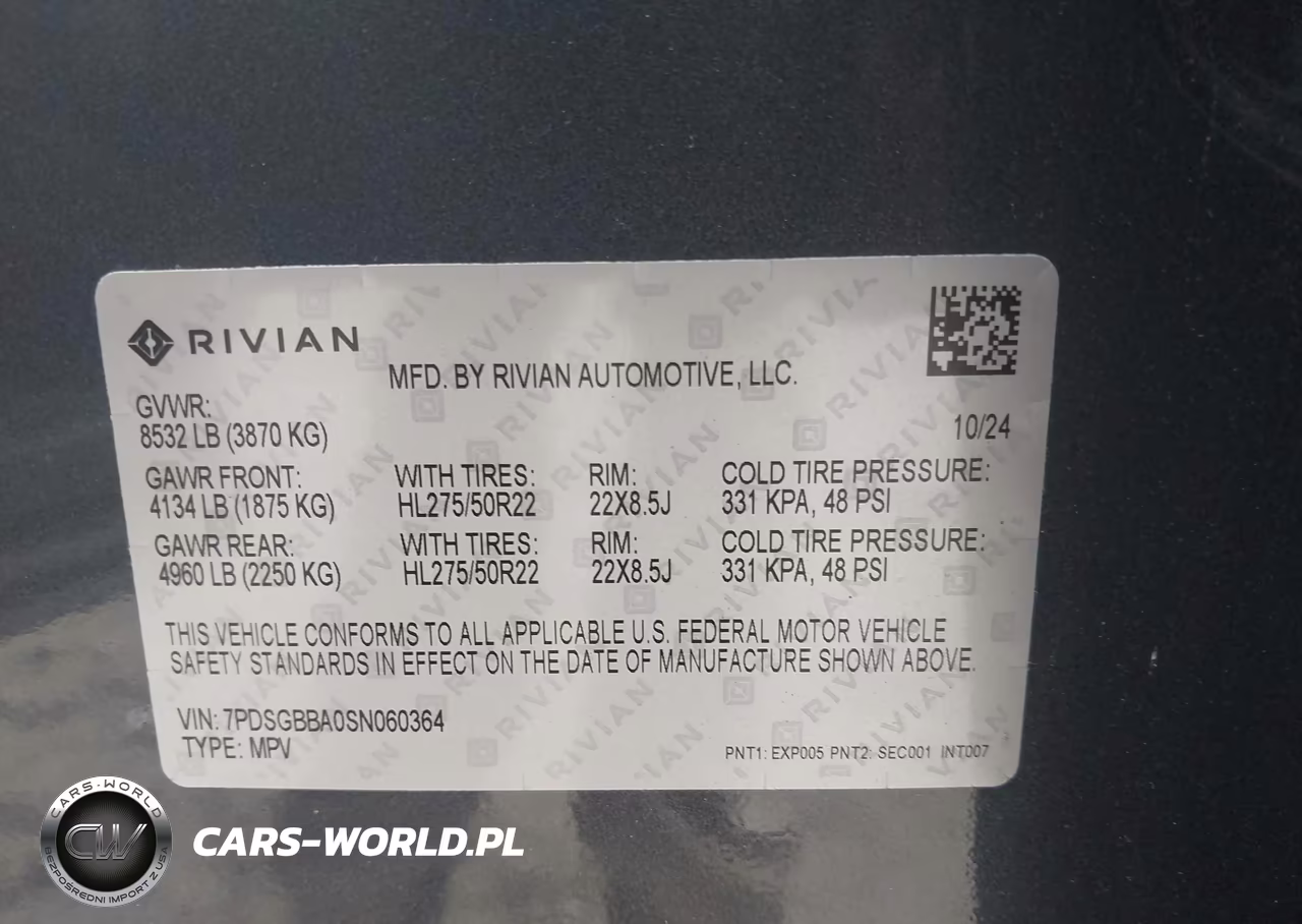 2025 Rivian R1S Adventure Dual Motor Large Pack-Adventure Dual Motor Max Pack VIN:7PDSGBBA0SN060364 - 9