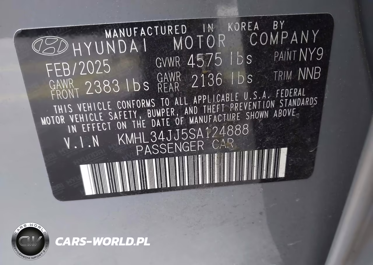 2025 Hyundai Sonata Hybrid Sel VIN:KMHL34JJ5SA124888 - 9