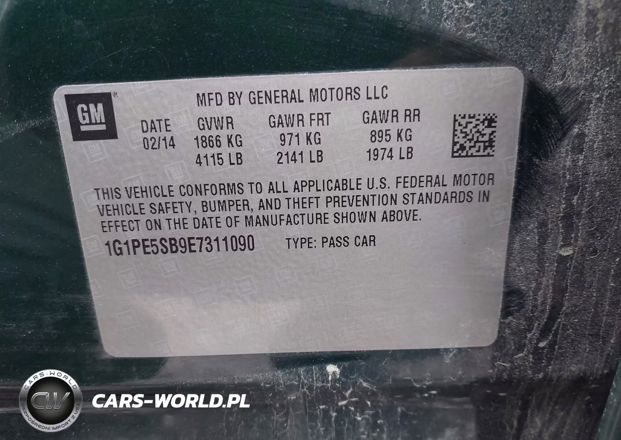 2014 Chevrolet Cruze 2Lt Auto VIN:1G1PE5SB9E7311090 - 9